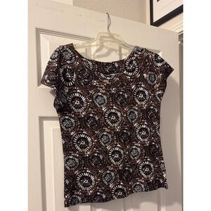 Women's Blouse‎ From Rafaella In Size Petite medium.  Brown Tones